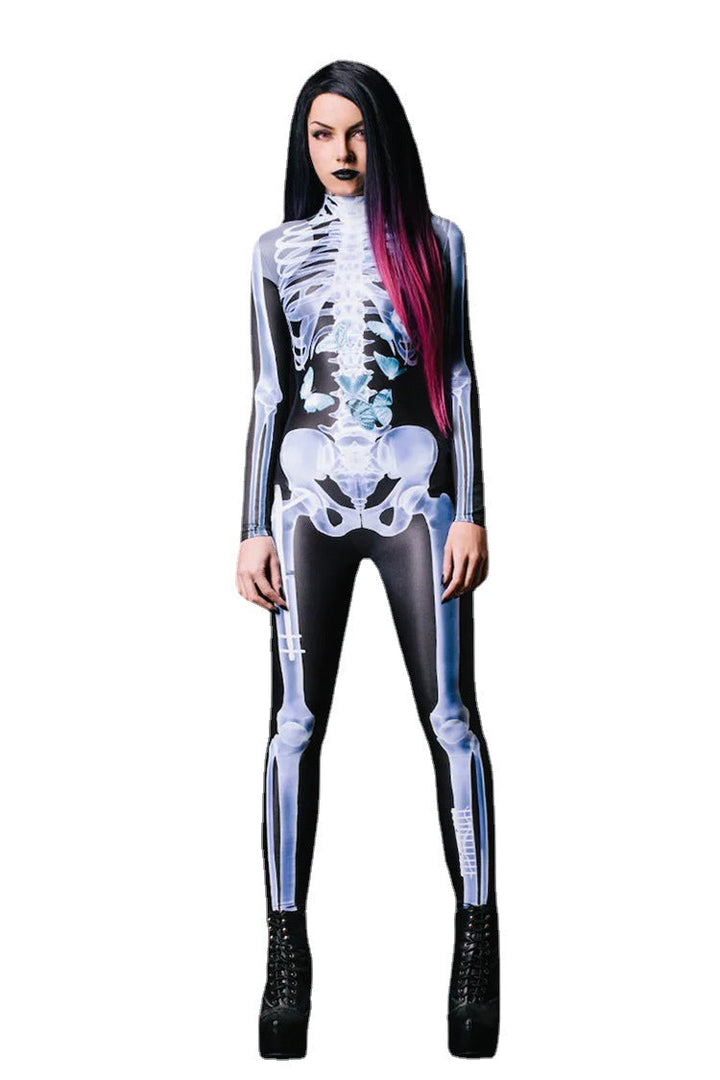 Men's Skeleton Halloween Costume Jumpsuit