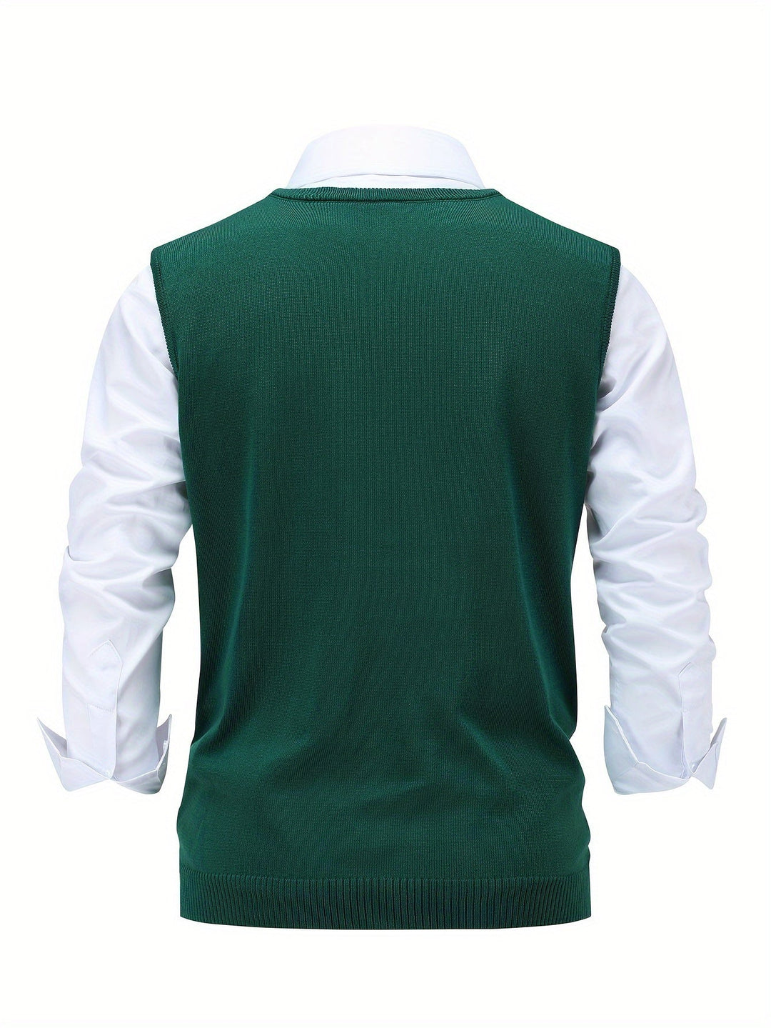 Men's Argyle Knit Sweater Vest with V-Neck