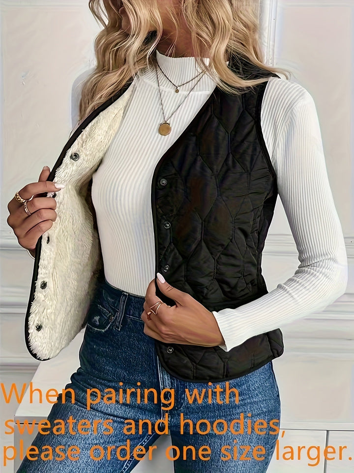 Women's Reversible Sherpa Quilted Vest