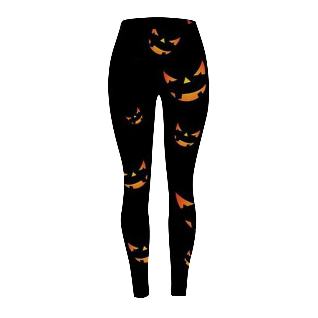 Women's Pumpkin Print Halloween Leggings