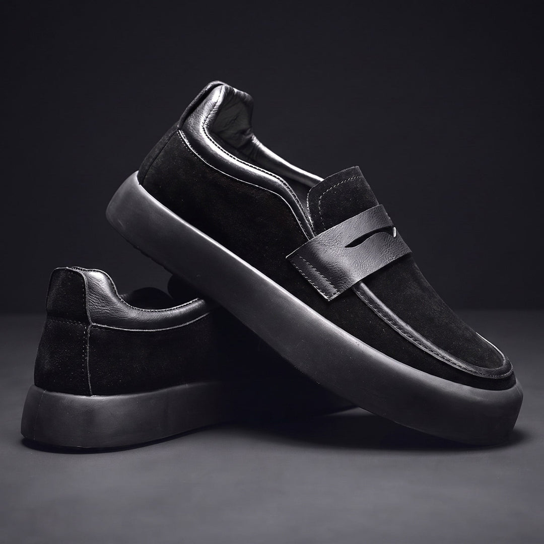 Suede Penny Loafer Sneakers with Chunky Sole