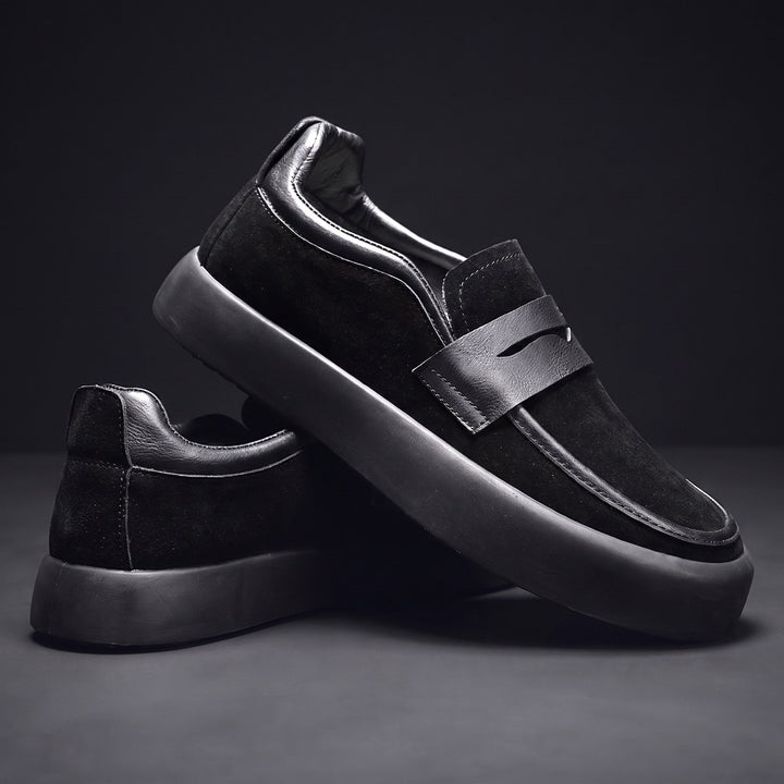 Suede Penny Loafer Sneakers with Chunky Sole
