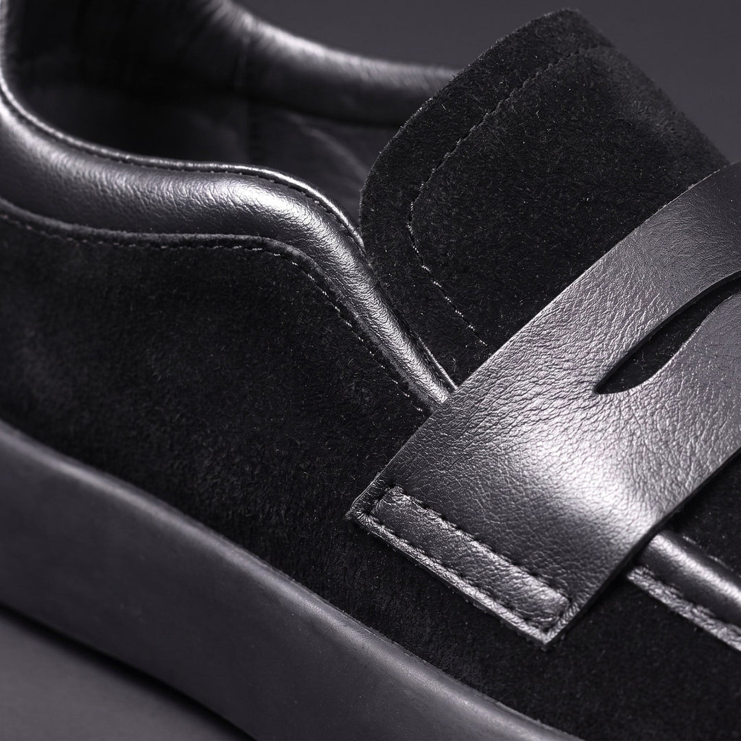Suede Penny Loafer Sneakers with Chunky Sole