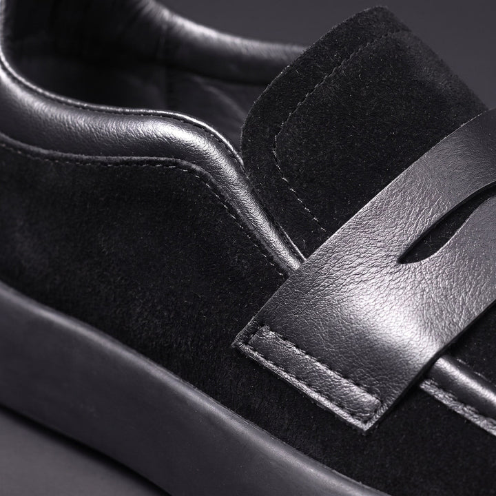 Suede Penny Loafer Sneakers with Chunky Sole
