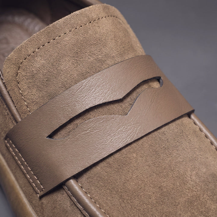 Suede Penny Loafer Sneakers with Chunky Sole