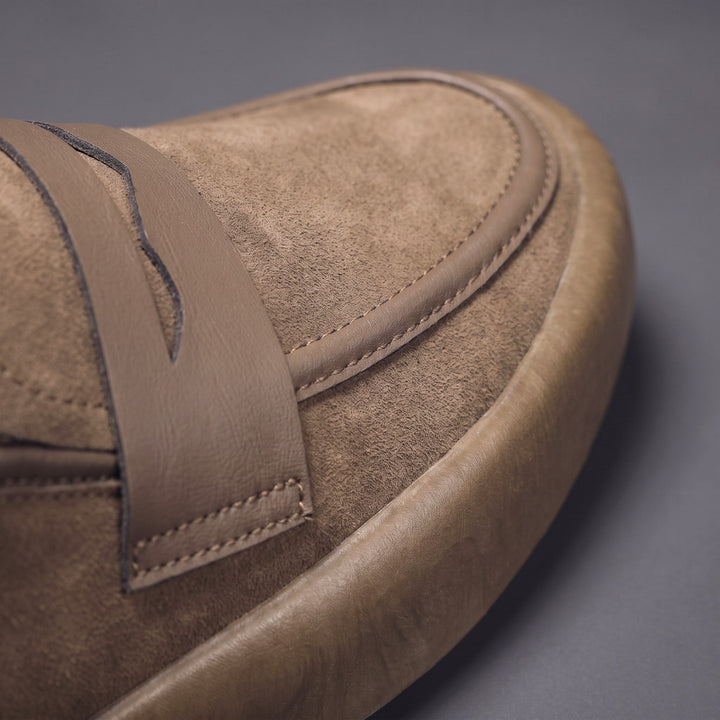 Suede Penny Loafer Sneakers with Chunky Sole