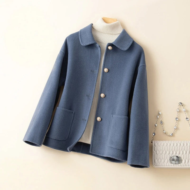 Collared Button Front Wool Coat