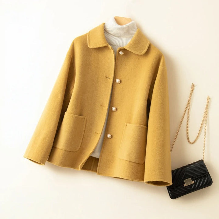 Collared Button Front Wool Coat