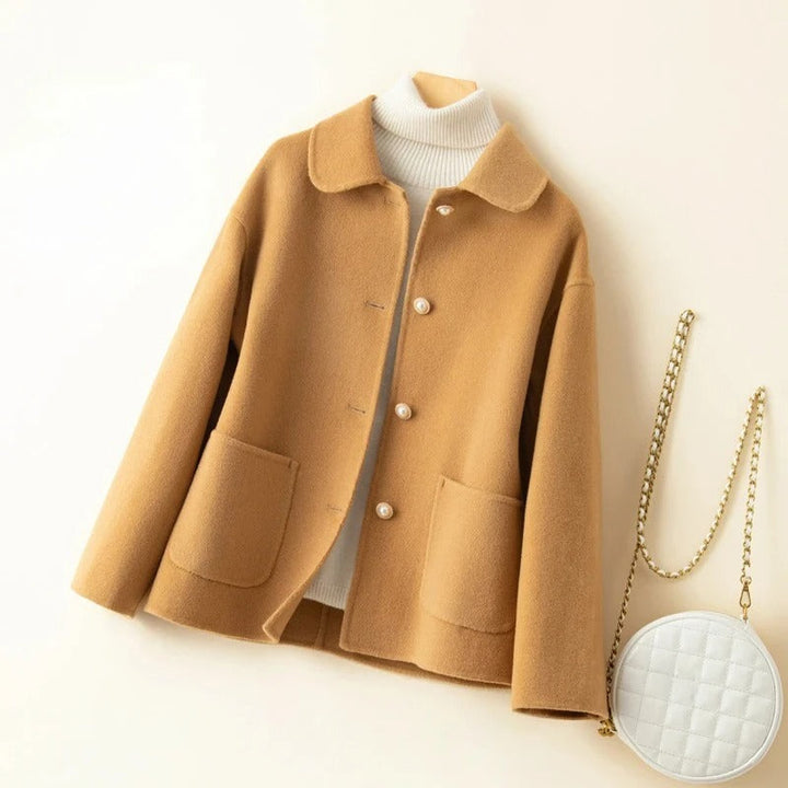 Collared Button Front Wool Coat