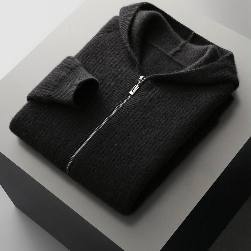 Men's Hooded Knit Cardigan
