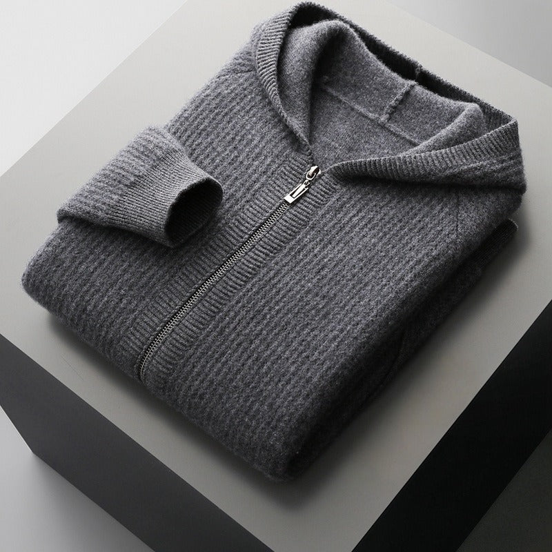 Men's Hooded Knit Cardigan