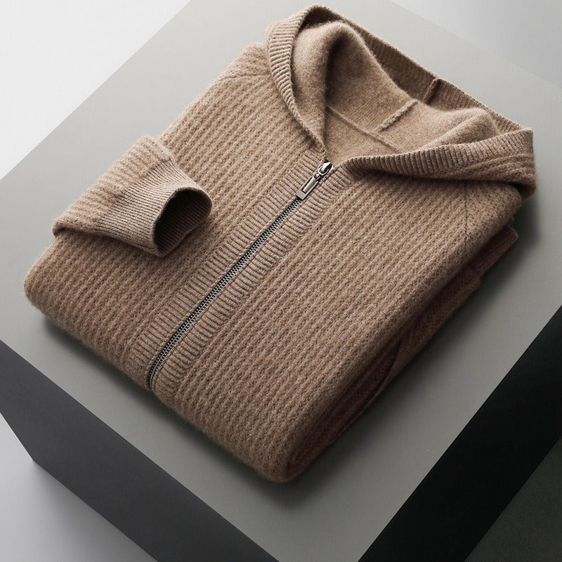 Men's Hooded Knit Cardigan