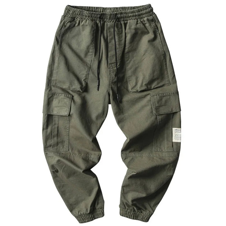 Men's Cotton Cargo Joggers with Elastic Cuffs