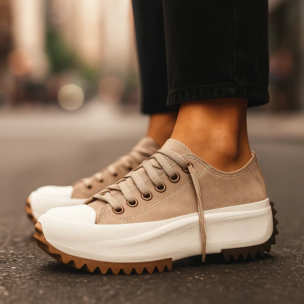 Women's Tiger Print Platform Sneakers with Orthopedic Insole