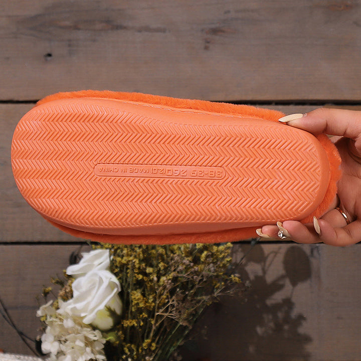 Women's Plush Pumpkin Halloween Slippers