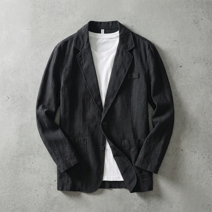 Men's Linen Blend Blazer Jacket in a Relaxed Fit