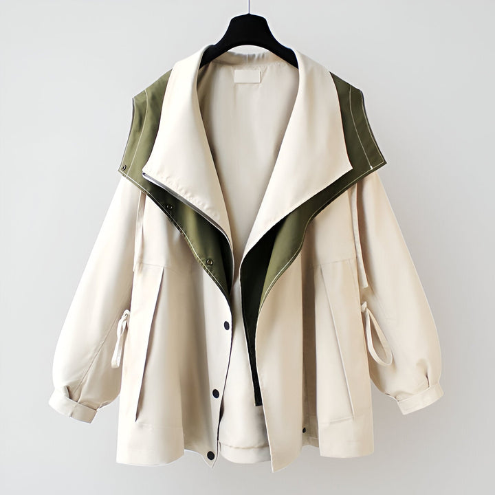 Women's Oversized Contrast Collar Utility Jacket