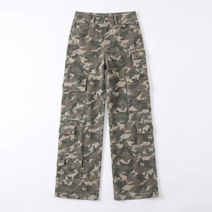 High Waisted Camo Cargo Pants