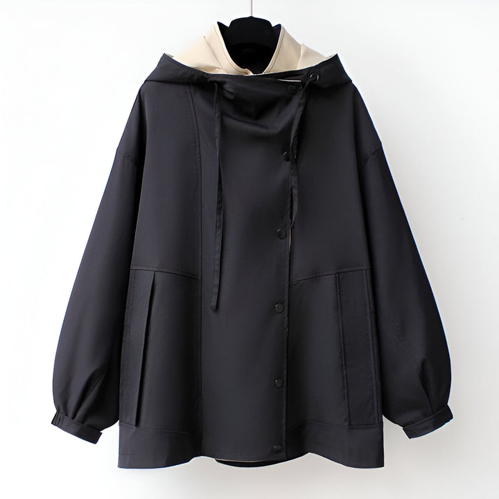 Women's Oversized Contrast Collar Utility Jacket