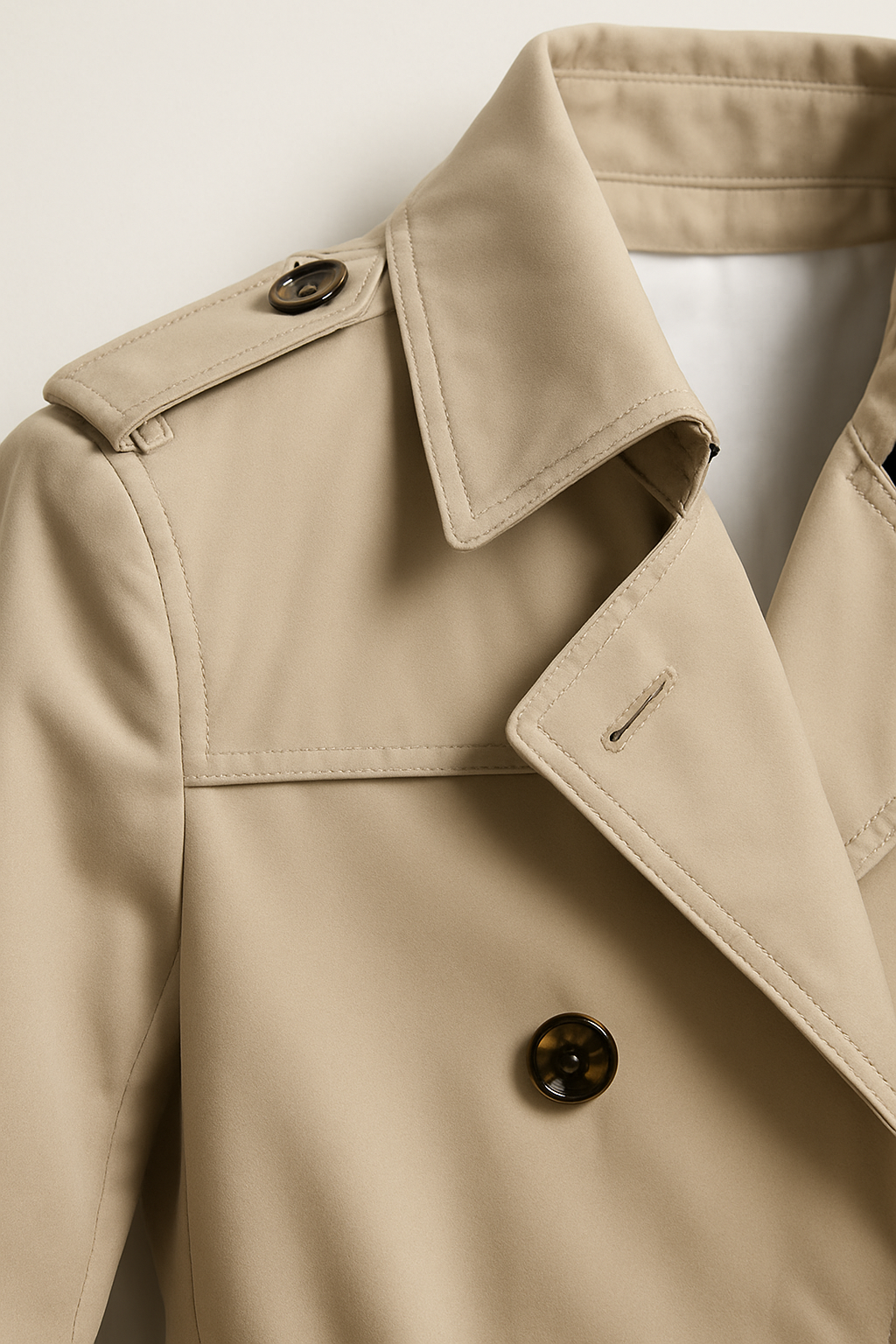 Men's Trench Coat with Zip Chest Pocket
