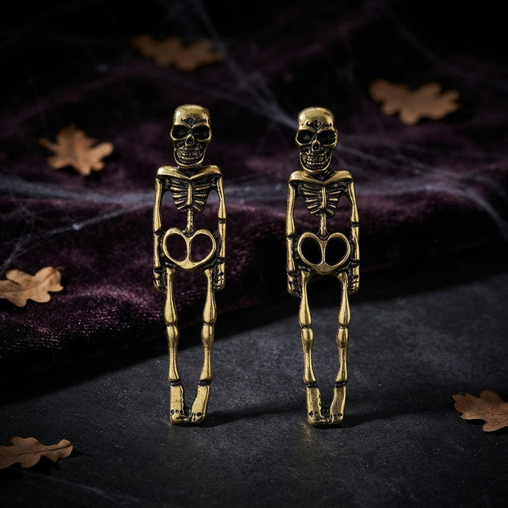 Women's Skull Stud Skeleton Drop Halloween Earrings