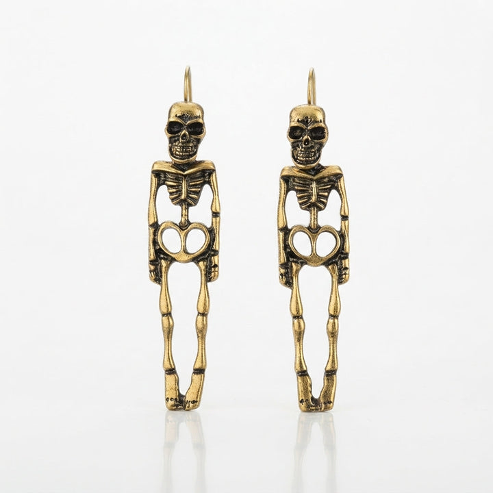 Women's Skull Stud Skeleton Drop Halloween Earrings