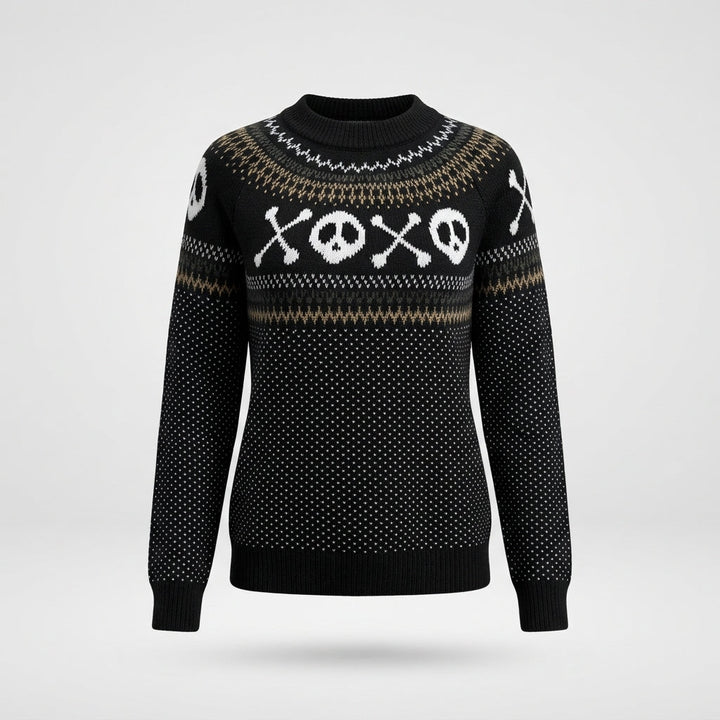 Women's Skull Print Halloween Knit Sweater