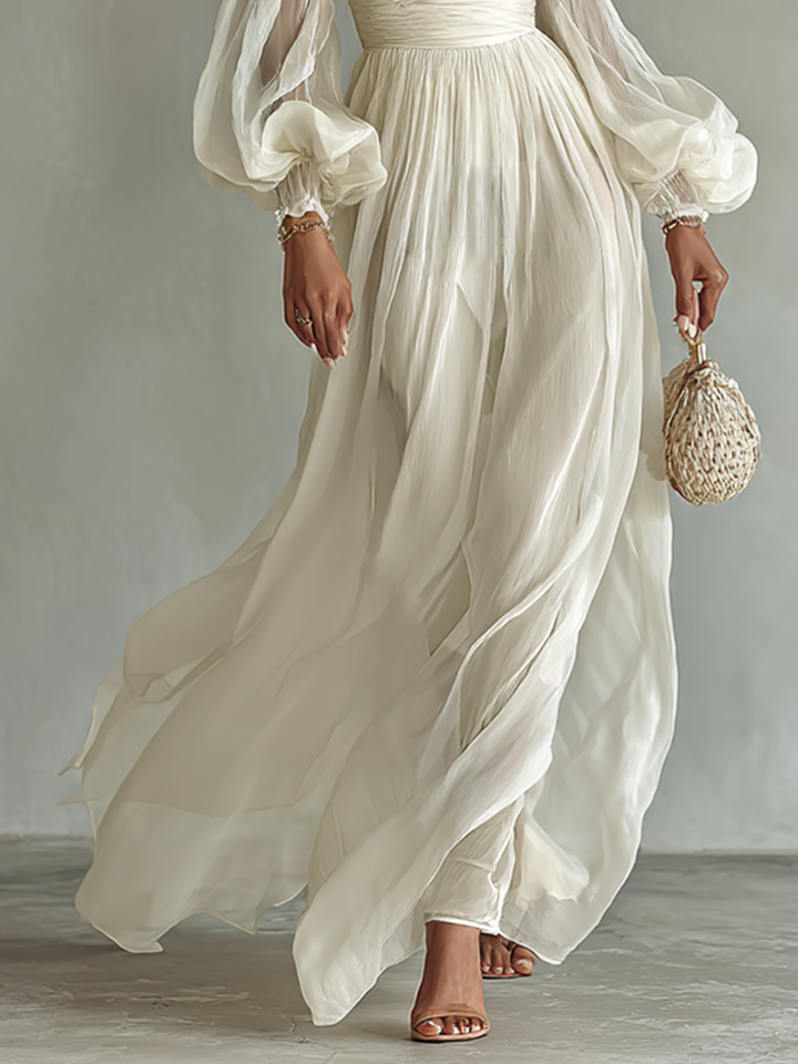 Elegant Sweetheart Neck Maxi Dress