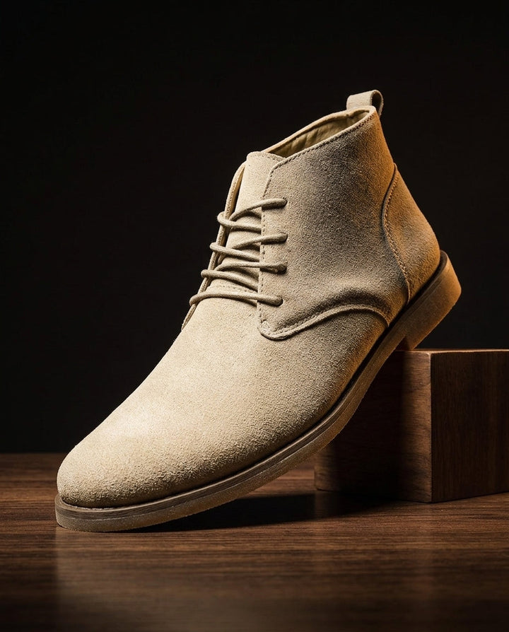 Men's Suede Desert Boots with Lace-Up Closure