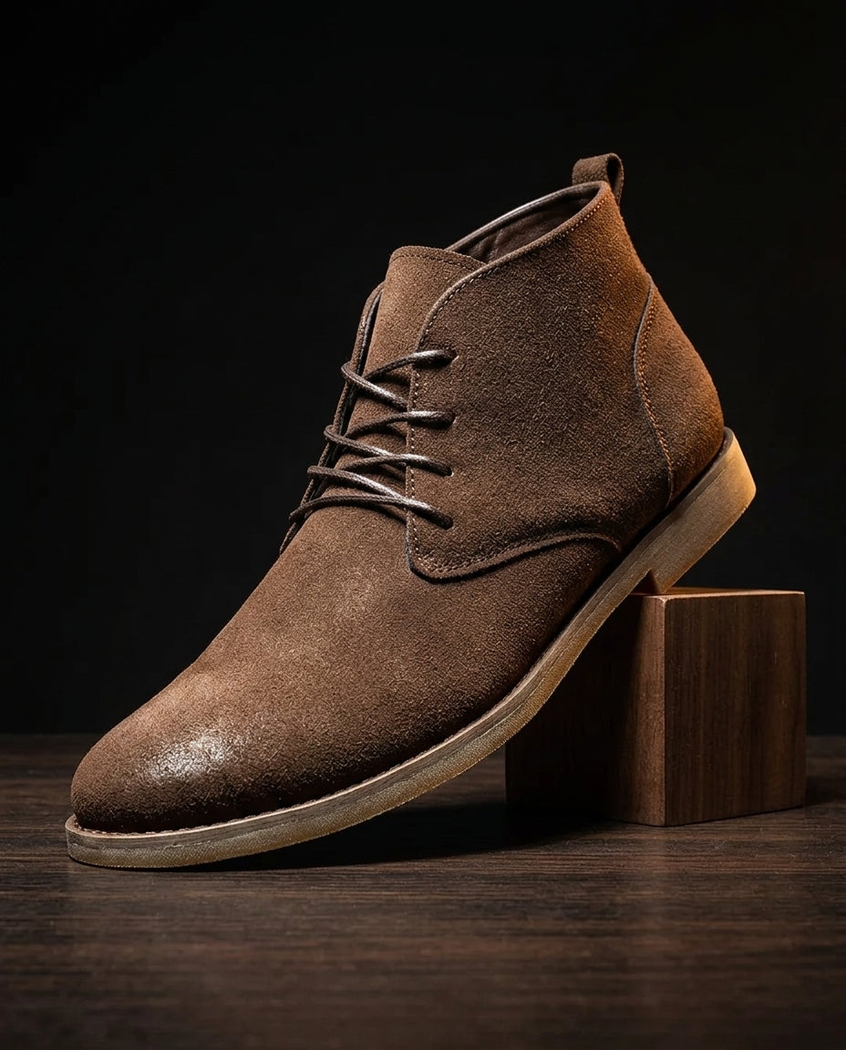 Men's Suede Desert Boots with Lace-Up Closure