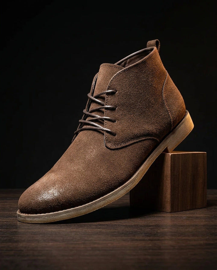 Men's Suede Desert Boots with Lace-Up Closure