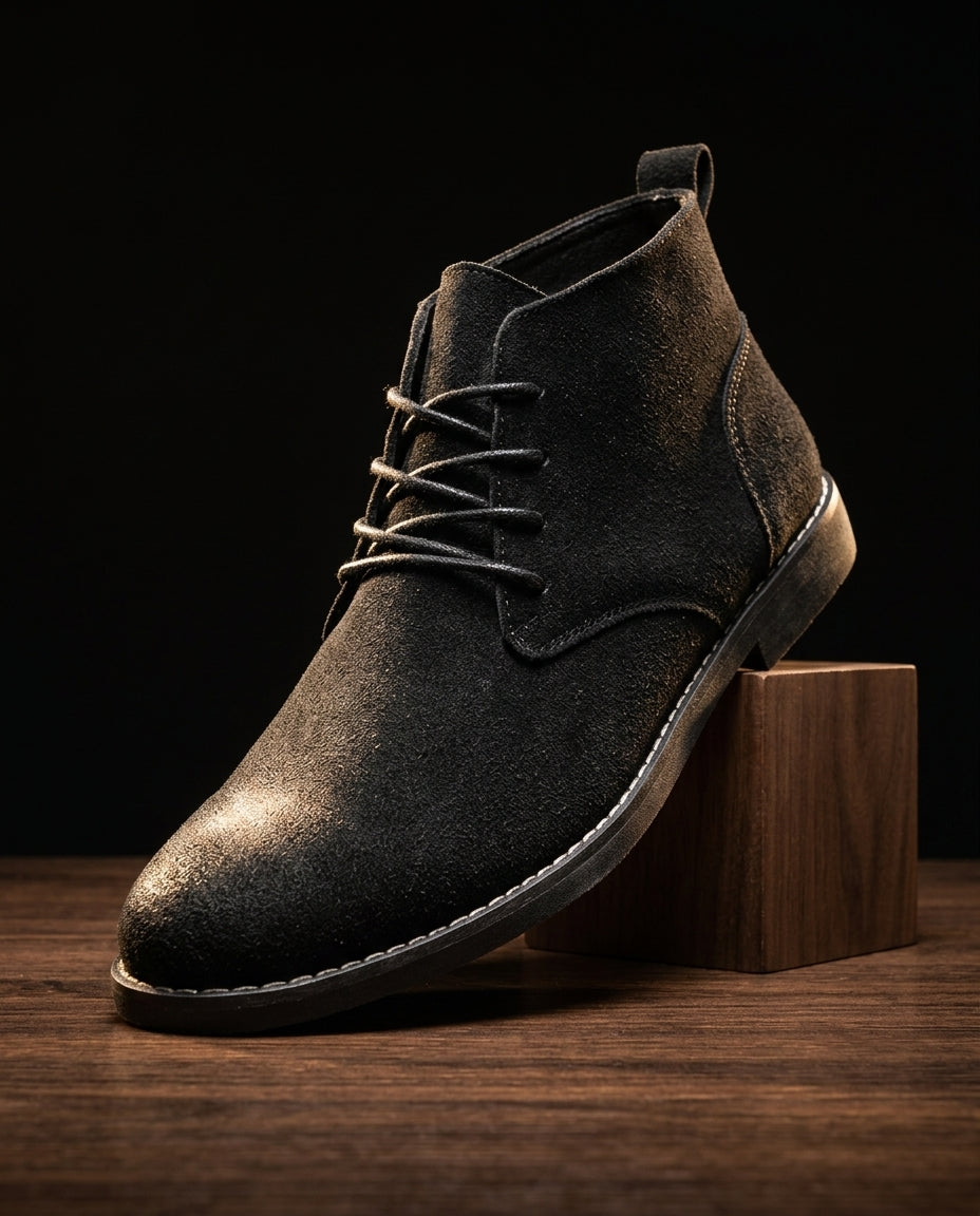 Men's Suede Desert Boots with Lace-Up Closure