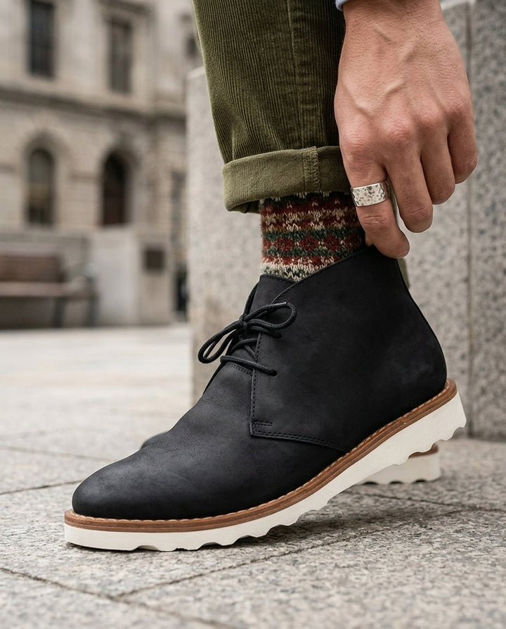 Men's Suede Chukka Boots with Contrast Sole