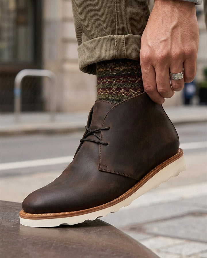 Men's Suede Chukka Boots with Lugged Sole