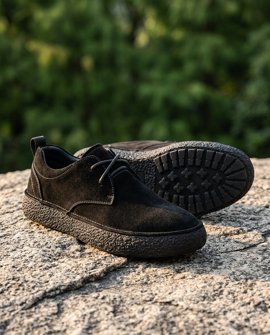 Men's Suede Lace-Up Shoes with Crepe Sole