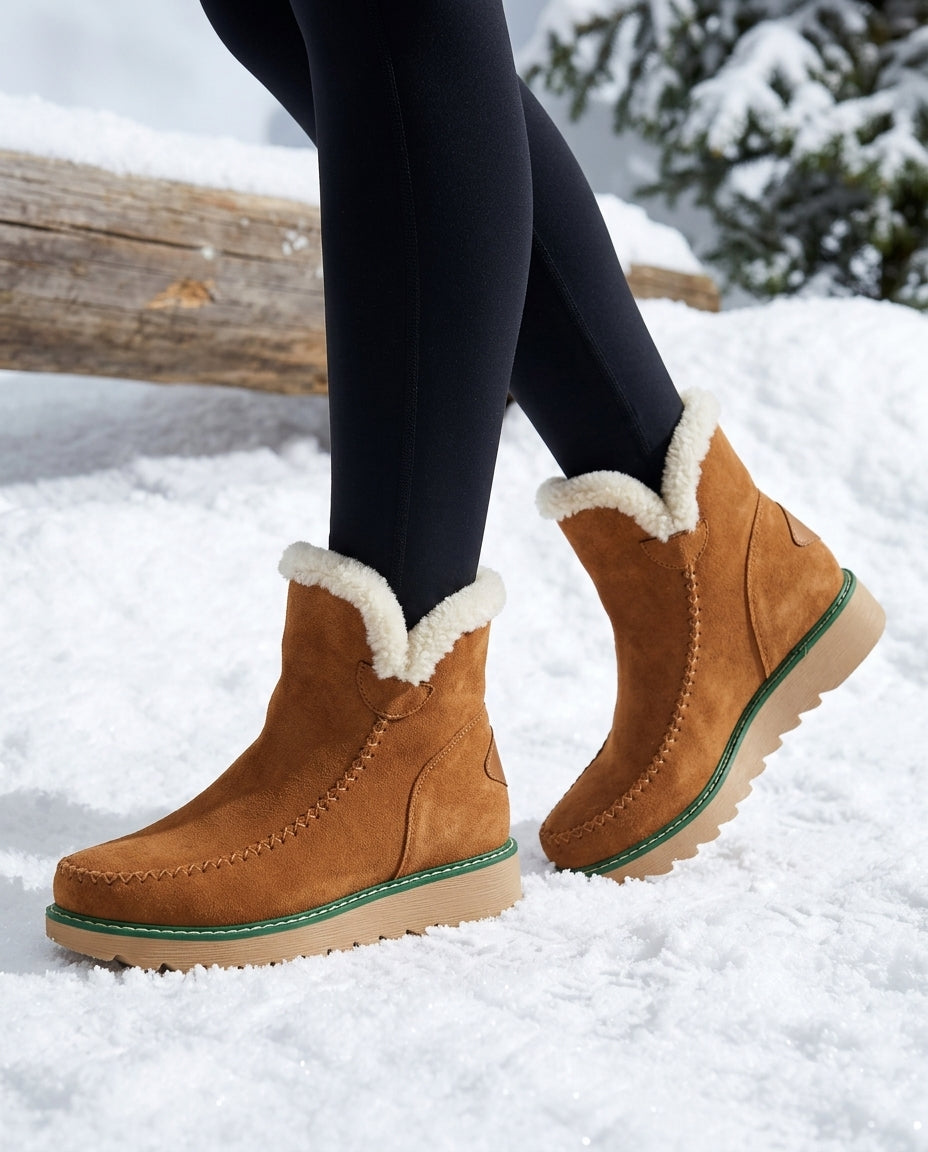 Women's Suede Shearling-Lined Snow Boots