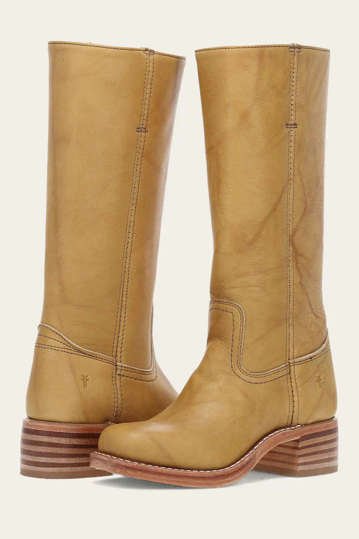 Women's Mid Calf Western Boots with Stacked Block Heel