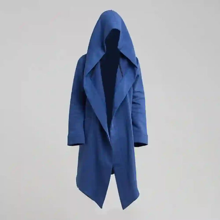 Men's Longline Hooded Open Front Cardigan with Pockets