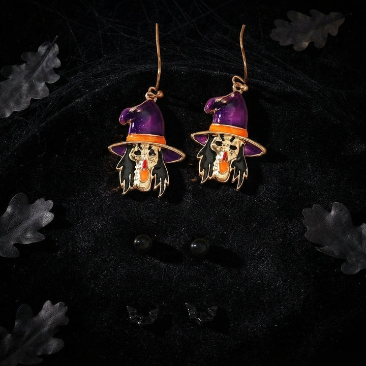 Women's Halloween Spider Cauldron Stud Earrings Set