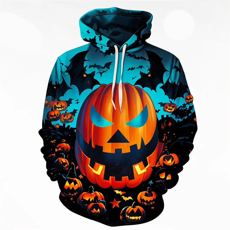Men's Pumpkin Face Halloween Hoodie