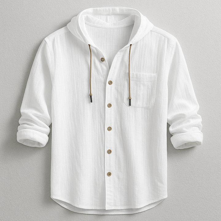 Men's Hooded Button Up Shirt