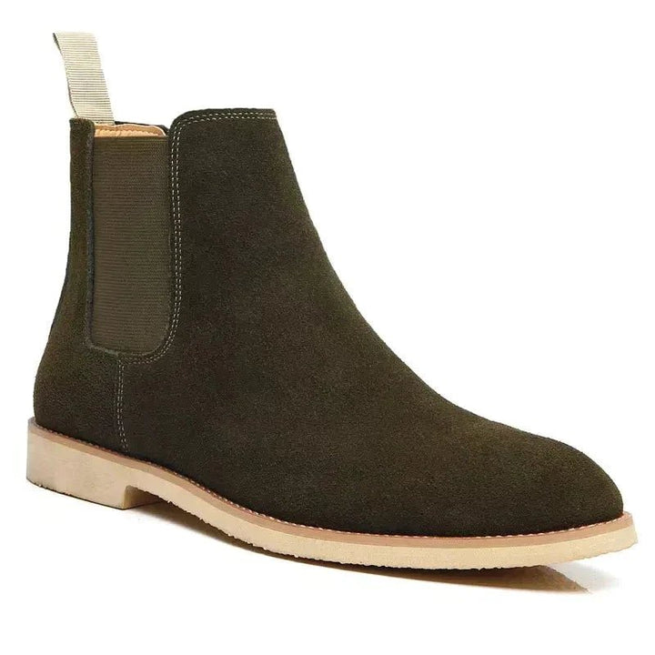 Men's Suede Chelsea Boots with Pull Tab