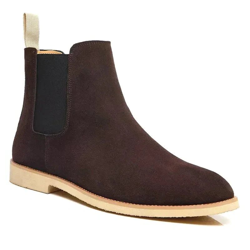 Men's Suede Chelsea Boots with Pull Tab