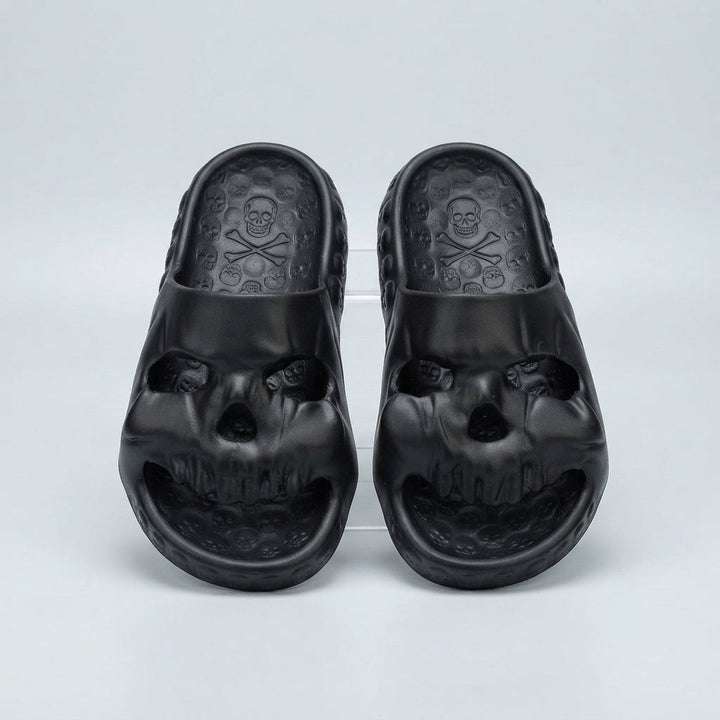 Skull Face Halloween Slide Slippers