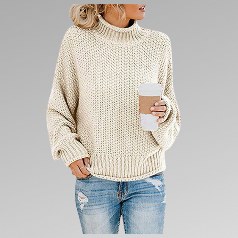 Women's Chunky Knit Oversized Turtleneck Sweater
