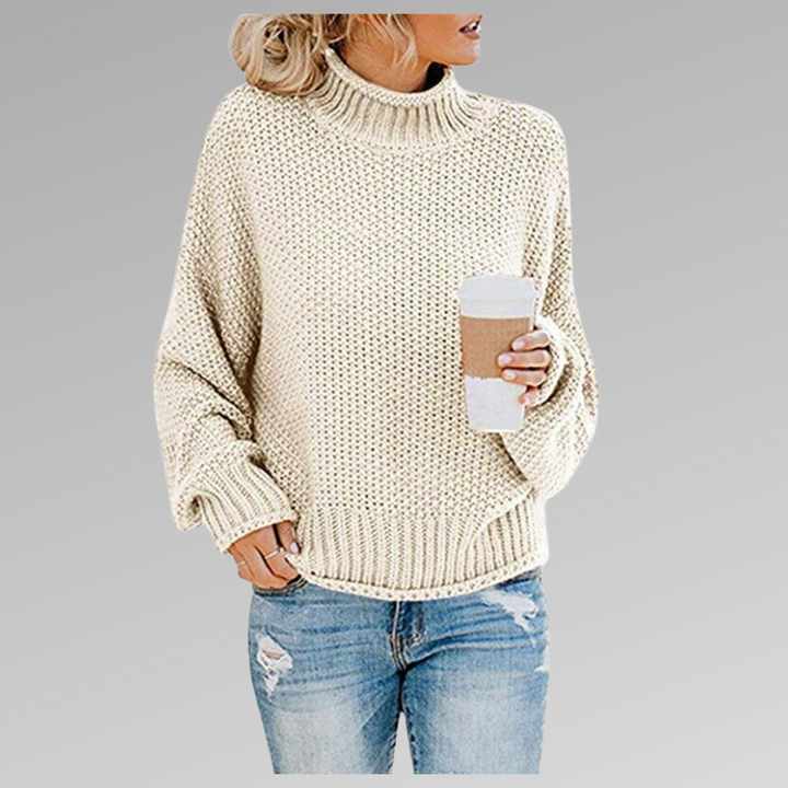 Women's Chunky Knit Oversized Turtleneck Sweater