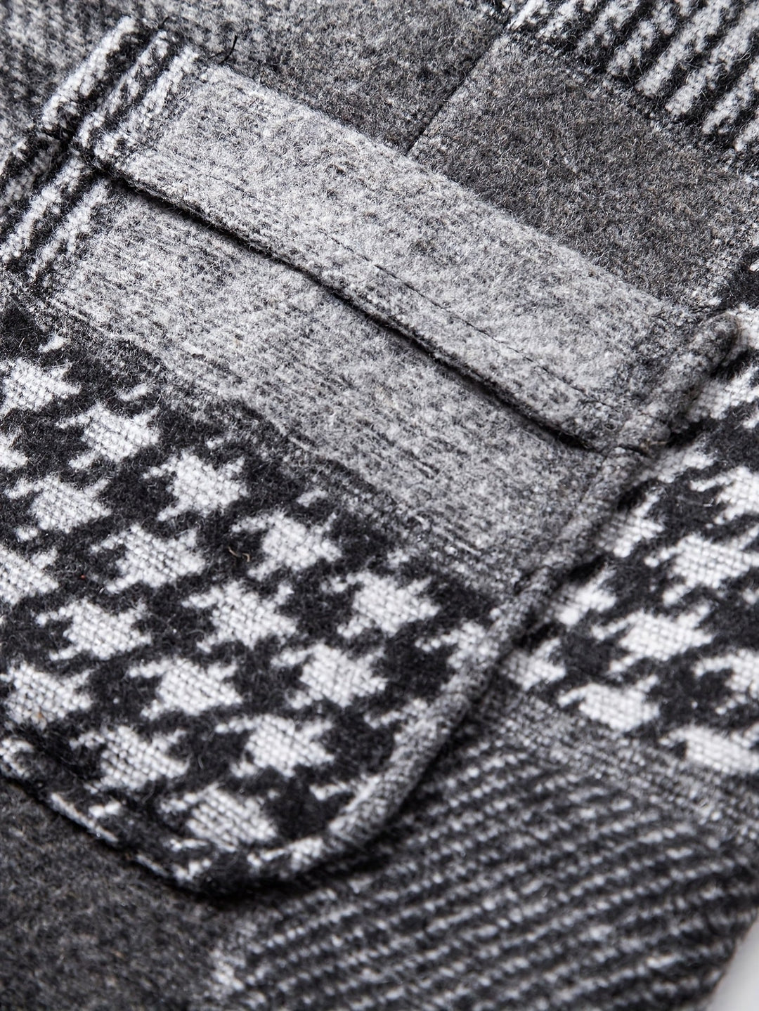 Men's Patchwork Tweed Suit Vest with Notch Lapel
