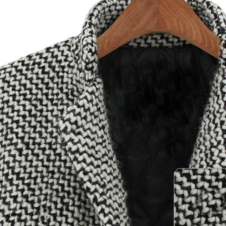 Women's Houndstooth Longline Tailored Coat