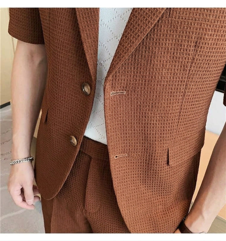 Men's Short Sleeve Blazer and Shorts Set