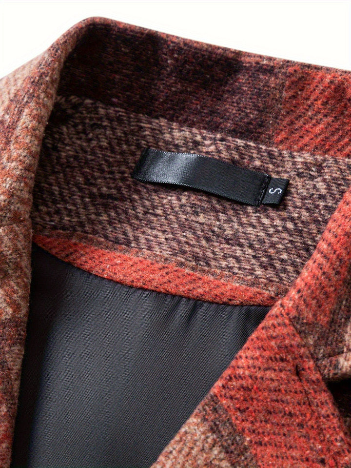 Men's Patchwork Tweed Suit Vest with Notch Lapel